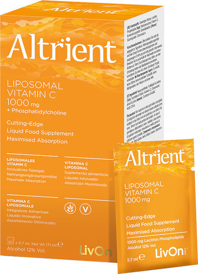 Altrient Λιποσωμική Βιταμίνη C Βιταμίνη για Ενίσχυση του Ανοσοποιητικού, τo Δέρμα & Αντιοξειδωτική δράση 1000mg 30 φακελίσκοι