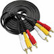 FT Electronics Cable 3x RCA male - 3x RCA male 2.5m (FTT1-018)