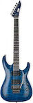 ESP MH-100QM Ηλεκτρική Κιθάρα 6 Χορδών με Ταστιέρα Rosewood και Σχήμα ST Style See-Through Blue