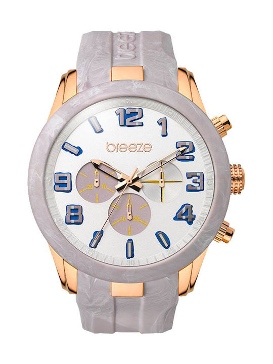 Breeze Eye Candy Chronograph Rose Gold Stainless Steel Rubber Strap