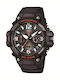 Casio Ανδρικό Ρολόι 50mm Χρονογράφος Μπαταρίας με Μαύρο Καουτσούκ Λουράκι