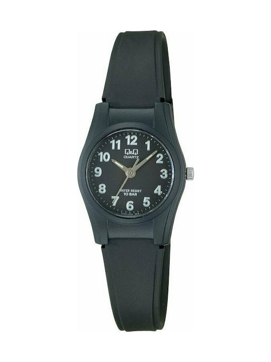 Q&Q Watch Battery with Black Rubber Strap VQ03J004Y