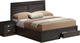 Life Κρεβάτι Υπέρδιπλο Ξύλινο Zebrano με Συρτάρια & Τάβλες 160x200cm