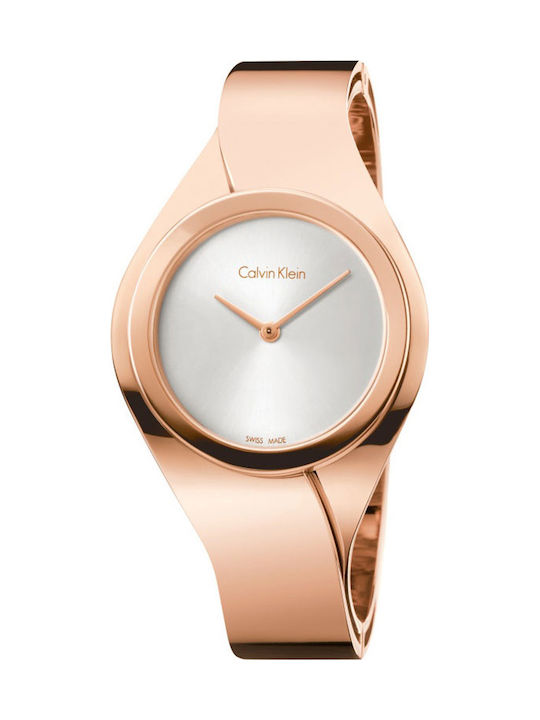 Calvin Klein Senses Medium Three Hands Rose Gold Stainless Steel