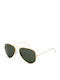 Ray Ban Aviator Unisex Sunglasses with Gold Metal Frame and Green Polarized Lens RB3025 001/58