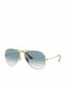 Ray Ban Aviator Unisex Γυαλιά Ηλίου με Χρυσό Μεταλλικό Σκελετό και Γαλάζιο Ντεγκραντέ Φακό RB3025 001/3F