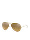 Ray Ban Aviator Sunglasses with Gold Metal Frame and Yellow Mirror Lens RB3025 001/3K