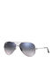 Ray Ban Aviator Unisex Sonnenbrille mit Silber Metall Gestell und Blau Verlaufsfarbe Polarisiert Linse RB3025 004/78
