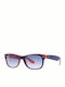Ray Ban Wayfarer Unisex Sunglasses with Blue Plastic Frame and Light Blue Gradient Lens RB2132 789/3F
