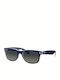 Ray Ban Wayfarer Унисекс Слънчеви Очила с Син Пластмасов Рамка и Черен Преливащ Лещи RB2132 6053/71