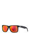 Ray Ban Justin Sunglasses with Black Plastic Frame and Orange Gradient Mirror Lens RB4165 622/6Q