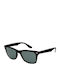 Ray Ban Wayfarer Literforce Unisex Ochelari de soare cu Negru Cadru și Verde Polarized Lentilă