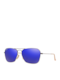 Ray Ban RB3136 167/68 Sonnenbrillen mit Gray Rahmen und Blau Spiegel Linse