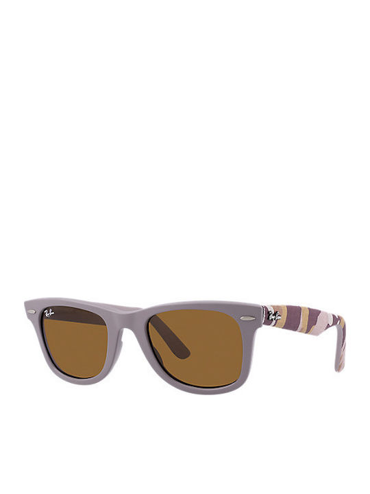 Ray Ban Wayfarer Sunglasses with Brown Plastic Frame and Brown Lens RB2140 6063