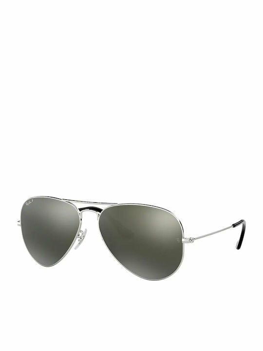 Ray Ban Aviator Unisex Sunglasses with Silver M...