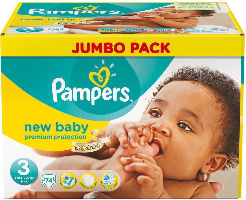Pampers New Baby Jumbo Pack No 3 (49Kg) 74τμχ Skroutz.gr