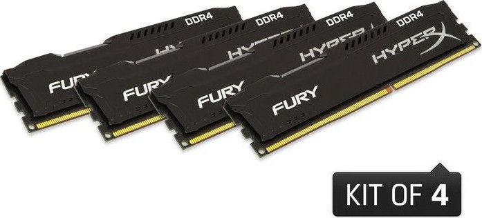 HyperX Fury 32GB DDR4 RAM με 4 Modules (4x8GB) και Συχνότητα 2666MHz