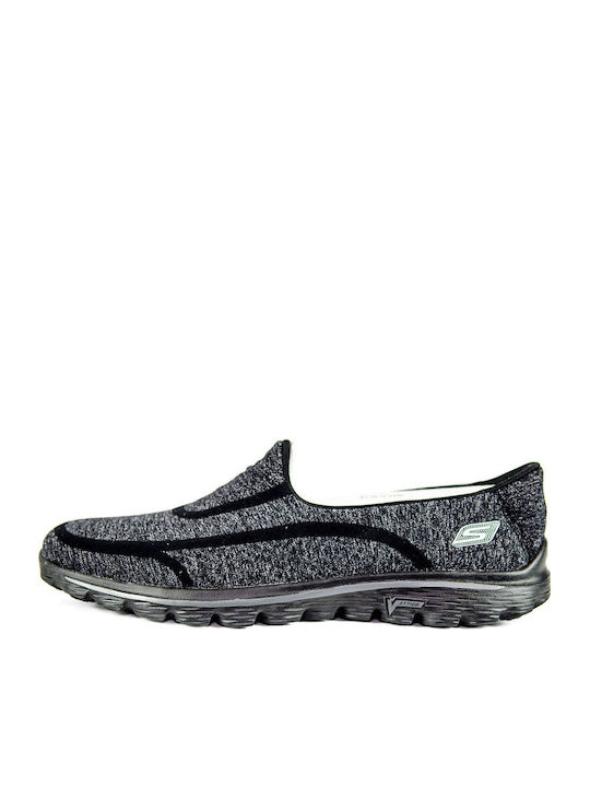 Go Walk 2Circuit Γυναικεία Μοκασίνια σε Μαύρο Χρώμα