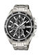 Casio Ανδρικό Ρολόι 47mm Χρονογράφος Μπαταρίας με Ασημί Μεταλλικό Μπρασελέ