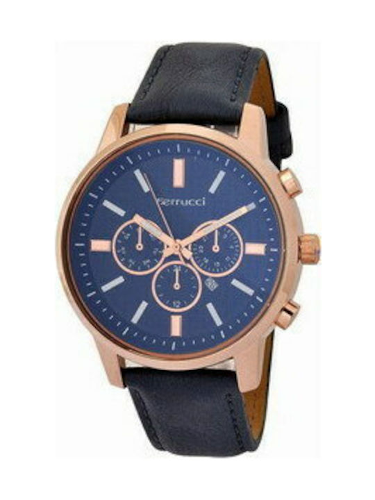 Ferrucci Leather Band Watch With Date