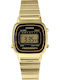 Casio Vintage Digital Women's Watch with Gold Metal Bracelet