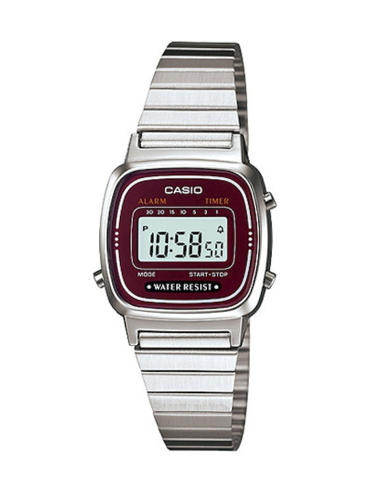 Casio Digital Women's Watch with Silver Metal B...