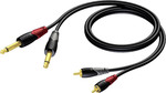 Procab Audio Cable 2x 6.3mm male - 2x RCA male 1.5m (CLA631/1.5)