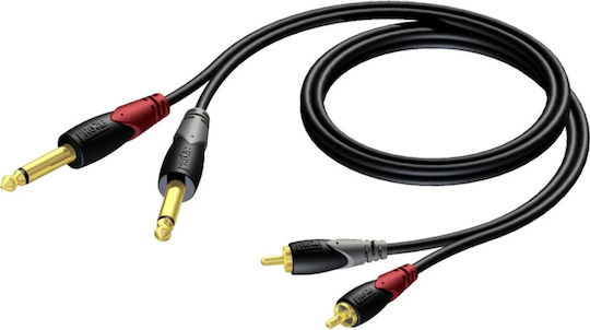 Procab Audio Cable 2x 6.3mm male - 2x RCA male 1.5m (CLA631/1.5)