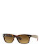 Ray Ban Wayfarer Sunglasses with Gold Tartaruga Plastic Frame and Brown Gradient Lens RB2132 618185