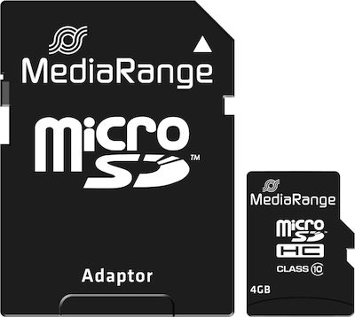 MediaRange microSDHC 4GB Clasa 10 Viteză mare cu adaptor