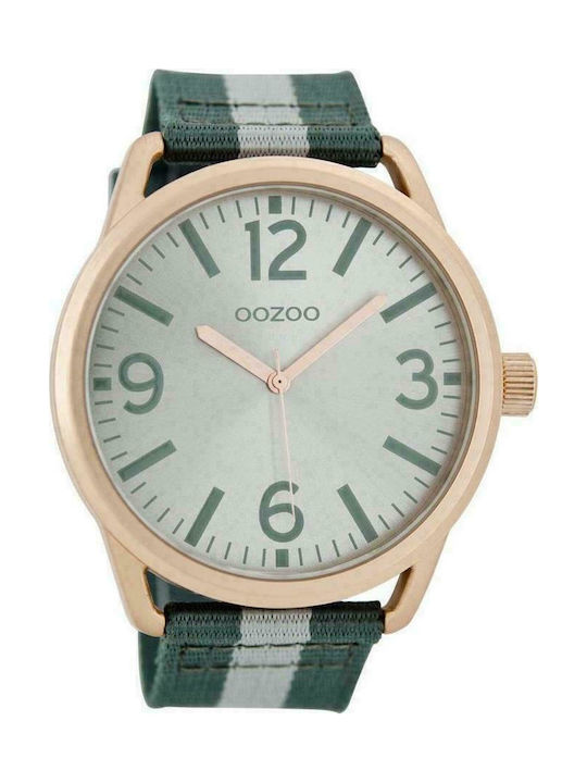 Oozoo Watch Battery with Green Fabric Strap