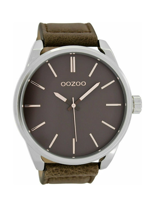 Oozoo Watch Battery with Brown Leather Strap C7073