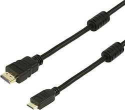 Powertech HDMI 1.4 Cable HDMI male - mini HDMI male 1.5m Μαύρο