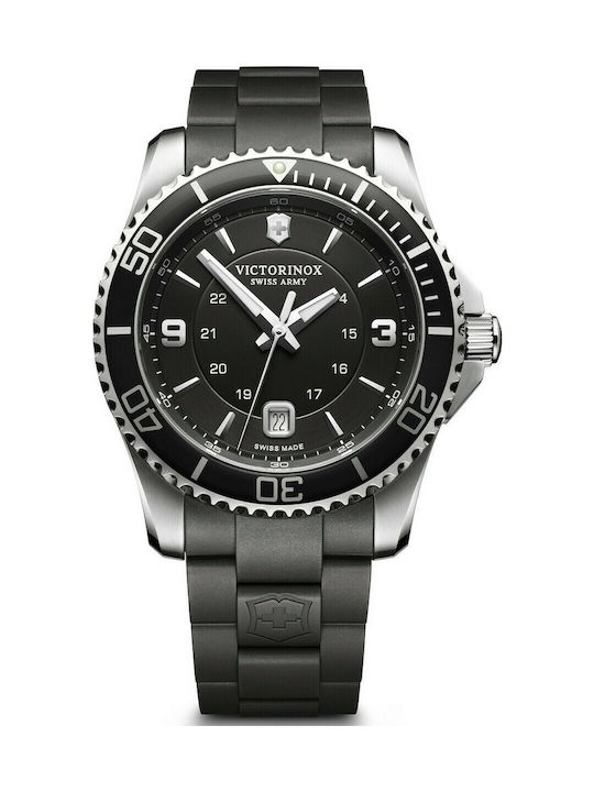 Victorinox Men s Black Rubber Strap 241698 Skroutz.gr