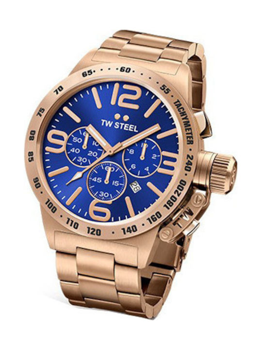 TW Steel Watch Chronograph Battery with Gold Metal Bracelet