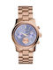 Michael Kors Runway Women's Watch Chronograph with Pink Gold Metal Bracelet