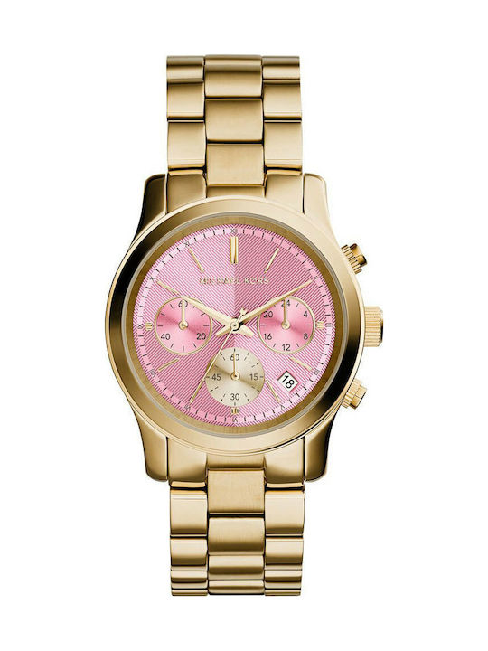 Michael Kors Runway Women's Watch Chronograph with Gold Metal Bracelet