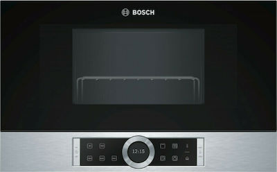 Bosch Εντοιχιζόμενος Φούρνος Μικροκυμάτων με Grill 21lt Inox