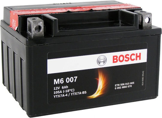 Bosch Motorradbatterie YTX7A-BS 105A mit Kapazität 6Ah