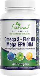 Natural Vitamins Omega 3 1000mg 30 μαλακές κάψουλες