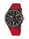 Festina Men's Watch 44mm Chronograph Battery with Red Rubber Strap