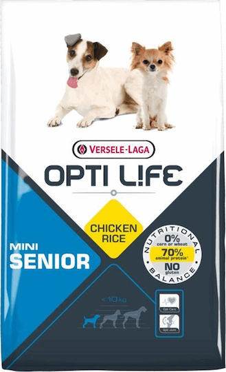 Versele Laga Opti Life Senior Mini 2.5kg Trockenfutter ohne Getreide & Gluten für ältere Hunde kleiner Rassen mit Huhn und Reis