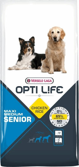 Versele Laga Opti Life Senior Medium & Maxi 12.5kg Dry Food Grain-Free & Gluten-Free for Senior Large Breed Dogs with Chicken and Rice