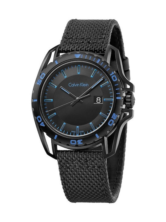 Calvin Klein Earth Uhr Batterie mit Schwarz Stoffarmband