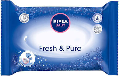 Nivea Fresh & Pure Hypoallergenic Baby Wipes without Alcohol with Aloe Vera 63pcs