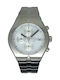 Claudio Argenti Herrenuhr 40mm Chronograph Batterie mit Silber Metallarmband