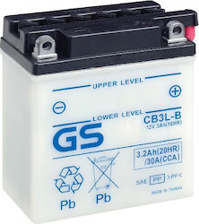 GS Μπαταρία Μοτοσυκλέτας CB3L-B / YB3L-B με Χωρητικότητα 3Ah GS Μπαταρία Μοτοσυκλέτας CB3L-B / YB3L-B με Χωρητικότητα 3Ah