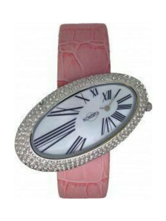 Moments Watch with Pink Leather Strap GS7010P