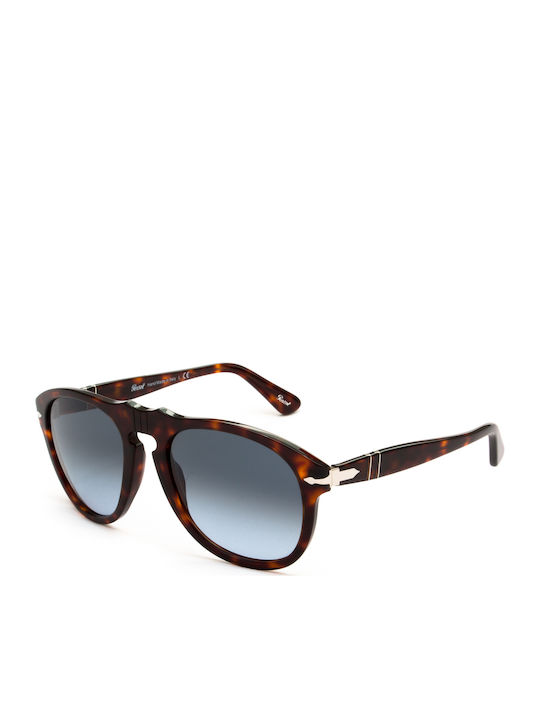 Persol PO0649/S 24/86 Unisex Γυαλιά Ηλίου με Καφέ Ταρταρούγα Κοκκάλινο Σκελετό και Μπλε Ντεγκραντέ Φακό PO0649 24/86
