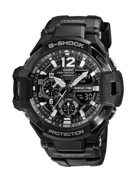 Casio G-Shock Master of G-Air Gravitymaster Ceas Cronograf Baterie cu Negru Brățară din cauciuc